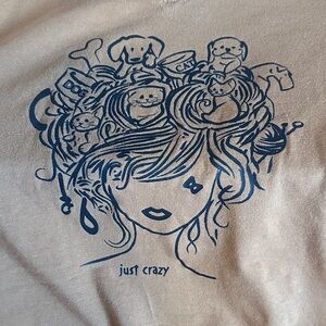 Beige Graphic Tee with black Print